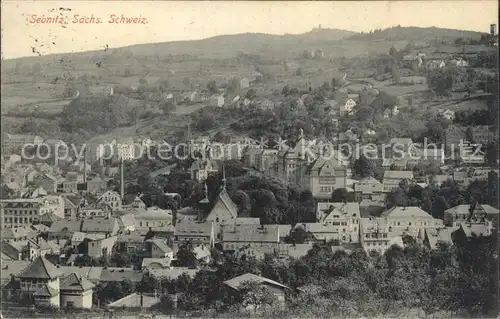 Sebnitz Blick ueber die Stadt Kat. Sebnitz