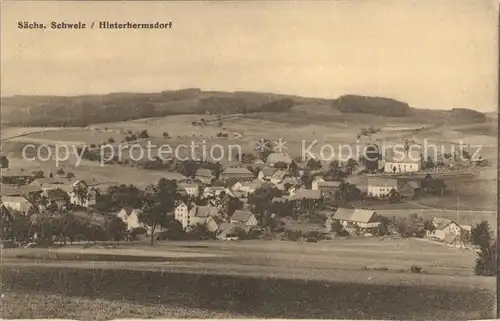 Hinterhermsdorf Panorama Kat. Sebnitz