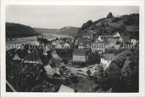 Wehlen Sachsen Blick von der Burg Elbtal Kat. Wehlen