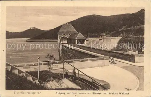 Edertal Sperrmauer Stausee Schloss Waldeck Edertalsperre Kat. Edertal