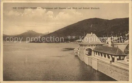 Edersee Edertalsperre Sperrmauer Stausee Schloss Waldeck Kat. Edertal