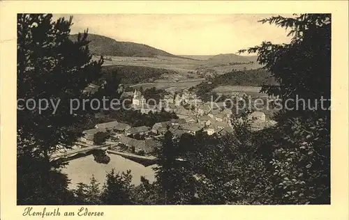 Hemfurth Edersee Panorama Kat. Edertal