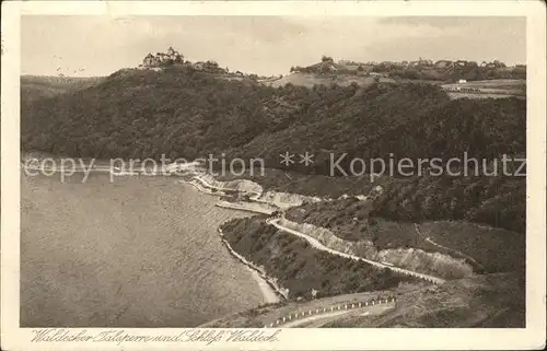 Waldeck Edersee Waldecker Talsperre Schloss Edertalsperre Kupfertiefdruck Kat. Edertal