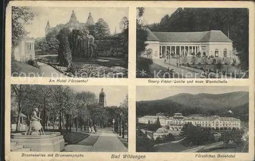 Bad Wildungen Hotel Fuerstenhof Georg Viktor Quelle Wandelhalle Badehotel Brunnenallee Nymphe Kat. Bad Wildungen