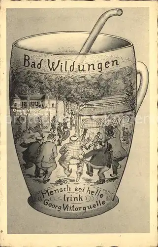 Bad Wildungen Krug mit Trinkspruch Kat. Bad Wildungen