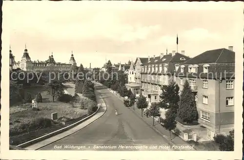 Bad Wildungen Sanatorium Helenenquelle und Hotel Fuerstenhof Kat. Bad Wildungen