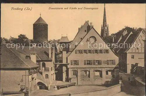 Freiberg Sachsen Donatsturm Kirche Donatsgasse Kat. Freiberg