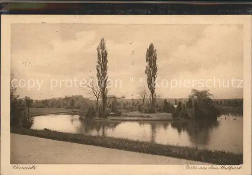 Chemnitz Stadtpark Teich Kat. Chemnitz