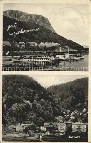 Schmilka Teilansicht Elbedampfer / Bad Schandau /Saechsische Schweiz-Osterzgebirge LKR