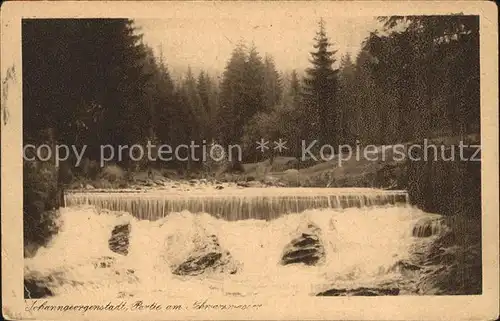 Johanngeorgenstadt Partie am Schwarzwasser Wasserfall Kat. Johanngeorgenstadt