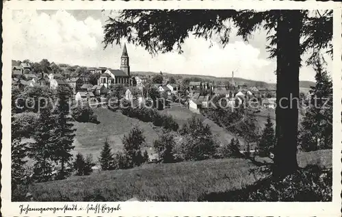 Johanngeorgenstadt Ortsansicht mit Kirche Ansicht vom Waldrand aus Kat. Johanngeorgenstadt