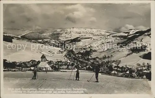 Brunndoebra Panorama Wintersportplatz Aschberggebiet Kat. Klingenthal Sachsen