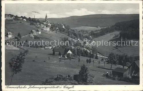 Johanngeorgenstadt Panorama Sommerfrische Kupfertiefdruck Kat. Johanngeorgenstadt