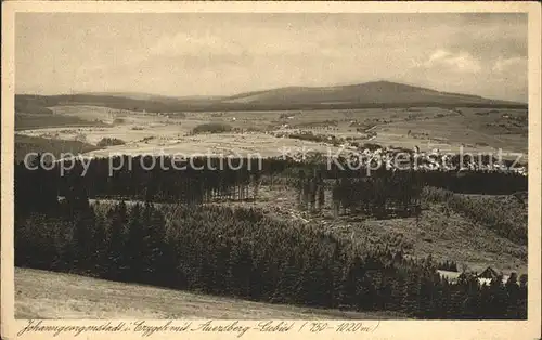 Johanngeorgenstadt Panorama Auersberg Gebiet Kupfertiefdruck Kat. Johanngeorgenstadt