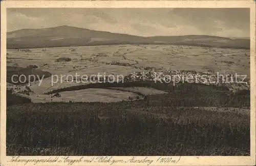 Johanngeorgenstadt Panorama Blick zum Auersberg Kupfertiefdruck Kat. Johanngeorgenstadt