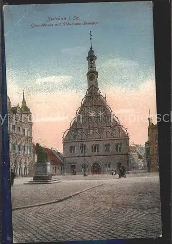 Zwickau Sachsen Gewandhaus mit Schumann Denkmal Kat. Zwickau