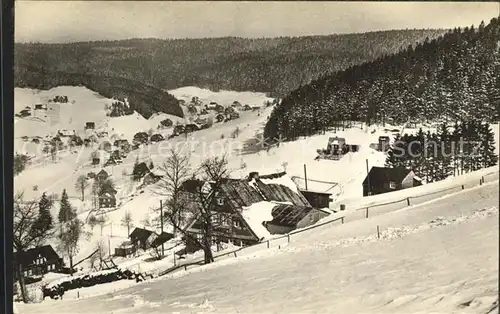 Klingenthal Vogtland Blick vom Aschberg nach Steindoebra Winterpanorama Kat. Klingenthal Sachsen