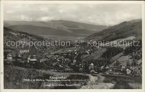 Klingenthal Vogtland Blick von der Hurth nach Markhausen Graslitz Tschechei Kat. Klingenthal Sachsen