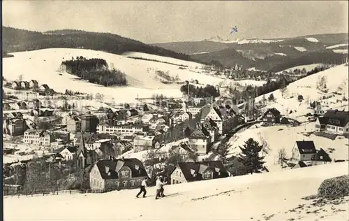 Klingenthal Vogtland Panorama Blick vom Friedensberg im Hintergrund Kiel Gebiet Kat. Klingenthal Sachsen