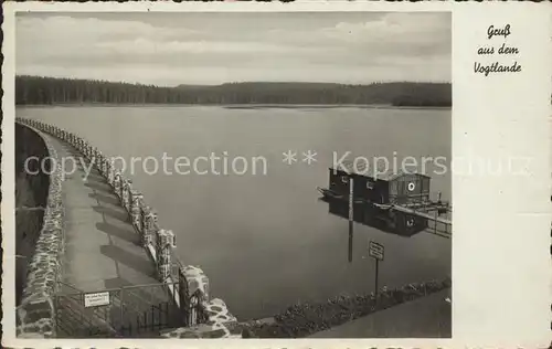 Muldenberg Vogtland Talsperre Sperrmauer Stausee Kat. Schoeneck Vogtland