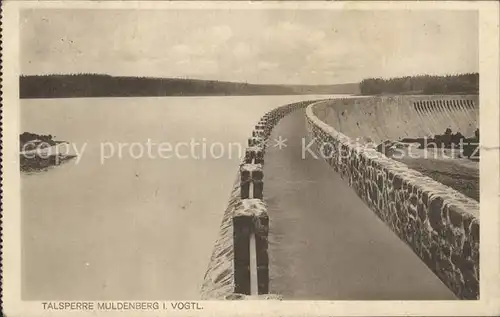 Muldenberg Vogtland Talsperre Sperrmauer Stausee Kat. Schoeneck Vogtland