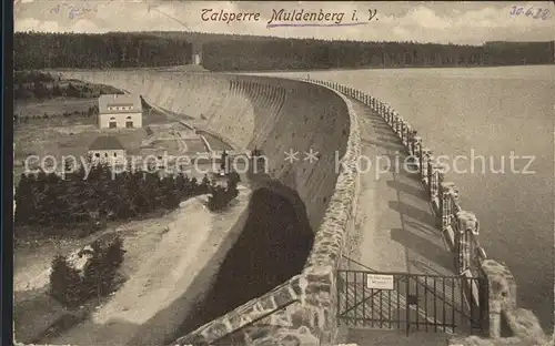 Muldenberg Vogtland Talsperre Sperrmauer Stausee Kat. Schoeneck Vogtland