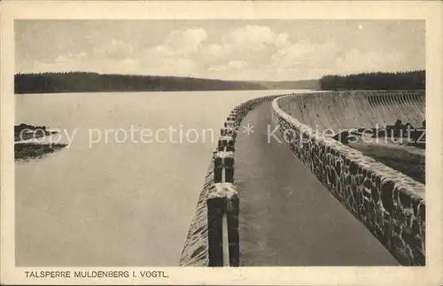 Muldenberg Vogtland Talsperre Sperrmauer Stausee Kat. Schoeneck Vogtland