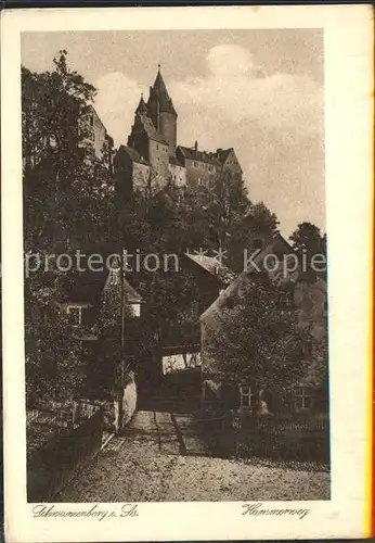 Schwarzenberg Erzgebirge Hammwerweg Schloss Kupfertiefdruck Kat. Schwarzenberg