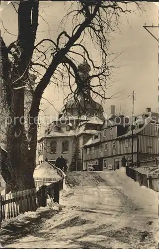 Klingenthal Vogtland Kirchenpartie im Winter Kat. Klingenthal Sachsen