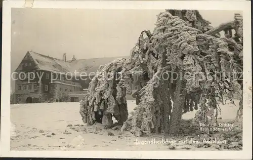 Klingenthal Vogtland Jugendherberge Aschberg im Winter Kat. Klingenthal Sachsen