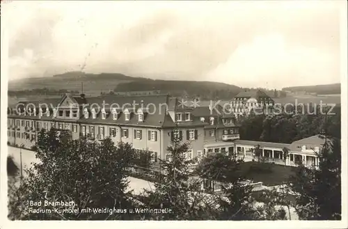 Bad Brambach Radium Kurhotel mit Weidighaus und Wettinquelle Kat. Bad Brambach