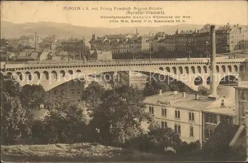 Plauen Vogtland Koenig Friedrich August Bruecke Syratalviadukt Kat. Plauen