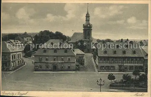 Zwoenitz Markt Gasthof zum Goldenen Stern Kat. Zwoenitz