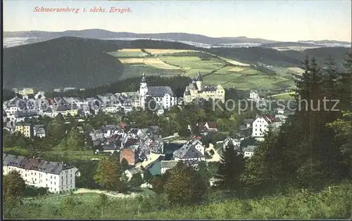 Schwarzenberg Erzgebirge Ortsansicht  Kat. Schwarzenberg