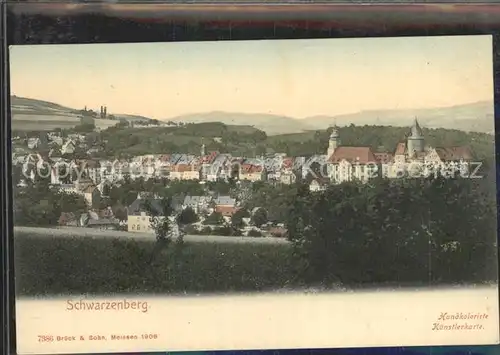 Schwarzenberg Erzgebirge Ortsansicht  Kat. Schwarzenberg