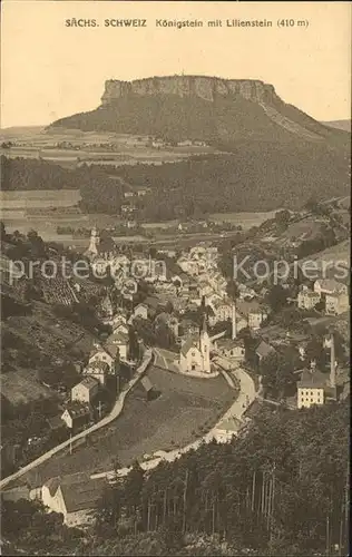 Koenigstein Saechsische Schweiz Lilienstein Kat. Koenigstein Saechsische Schweiz