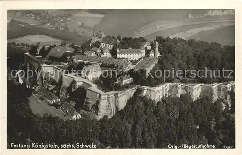 Koenigstein Saechsische Schweiz Festung Fliegeraufnahme Kat. Koenigstein Saechsische Schweiz