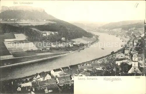 Koenigstein Saechsische Schweiz Lilienstein Kat. Koenigstein Saechsische Schweiz