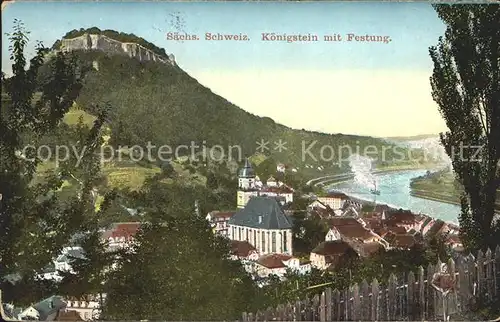 Koenigstein Saechsische Schweiz Festung Kirche  Kat. Koenigstein Saechsische Schweiz