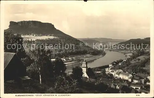 Koenigstein Saechsische Schweiz Lilienstein  Kat. Koenigstein Saechsische Schweiz