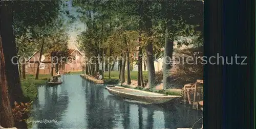 Luebbenau Spreewald Wasserstrasse Kahn Kat. Luebbenau