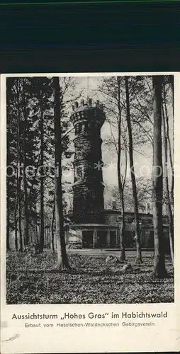 Habichtswald Aussichtsturm Hohes Gras Berggasthaus Kat. Habichtswald