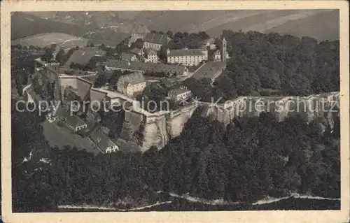 Koenigstein Saechsische Schweiz Festung Elbsandsteingebirge Fliegeraufnahme Kat. Koenigstein Saechsische Schweiz