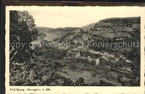 Koenigstein Saechsische Schweiz Panorama Kat. Koenigstein Saechsische Schweiz