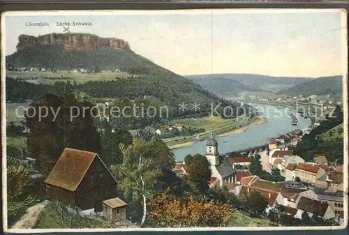 Bad Schandau Panorama Elbtal mit Lilienstein Elbsandsteingebirge Kat. Bad Schandau