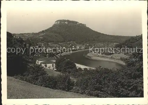 Koenigstein Saechsische Schweiz Panorama Elbetal mit Festung Kat. Koenigstein Saechsische Schweiz