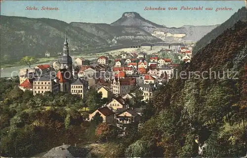 Bad Schandau Blick vom Fahrstuhl Kat. Bad Schandau