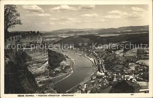 Koenigstein Saechsische Schweiz Koenigsnase  Kat. Koenigstein Saechsische Schweiz