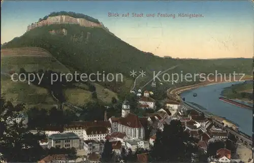 Koenigstein Saechsische Schweiz Festung Stadt  Kat. Koenigstein Saechsische Schweiz