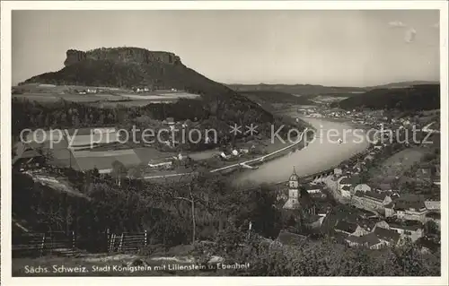 Koenigstein Saechsische Schweiz Lilienstein  Kat. Koenigstein Saechsische Schweiz